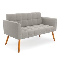 Imagem de Namoradeira 2 Lugares Pé Palito Castanho Elisa Bouclê Cinza D03 - D`Rossi