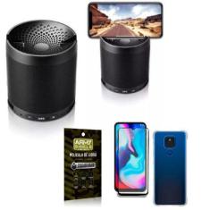 Imagem de Kit Moto E7 Plus Som Bluetooth Potente Q3 + Capinha + Película 3D - Ar