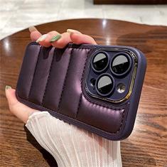 Imagem de Estojo de jaqueta de dissipação de calor respirável da moda para iPhone 14 11 12 13 Pro Max Plus Protetor de lente completo Capa de silicone macio, roxo escuro, para iPhone 12 Pro