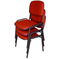 Imagem de 03 Cadeiras Para Auditórios Linha Hotel Auditório Vermelho