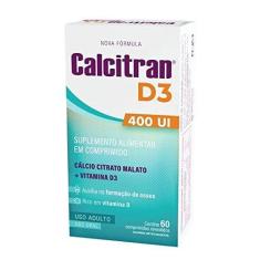 Imagem de Calcitran D3 400UI 60 Comprimidos - Cálcio Citrato Malato com Vitamina D