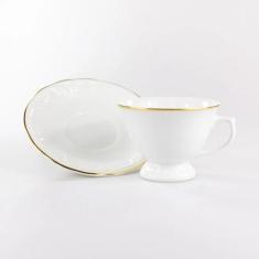 Imagem de 6 Xícaras de Chá C Pires Pomerode Filete Ouro - Porcelana Schmidt