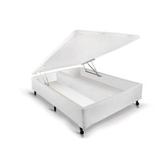 Imagem de Cama Box Baú Castor Courino Branco New Queen 158