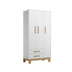 Imagem de Guarda-roupas 3 Portas E 2 Gavetas 180 X 94 Q Charm Slim -branco Branco Acetinado
