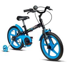 Imagem de Bicicleta Infantil Verden Rock Preta e Azul - Aro 16 com rodinhas