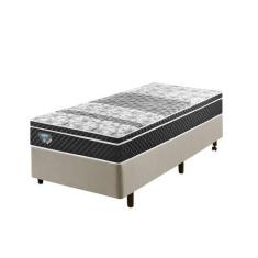 Imagem de Cama Box Solteiro 88X188 Alpha Bege Com Colchão Mola Verticoil - Cama