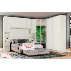 Imagem de Quarto Henn Seletto 5 Peças (1 Armário Ponte + 1 Closet + 1 Guarda Roupa + 2 Complementos) QMH05 Areia