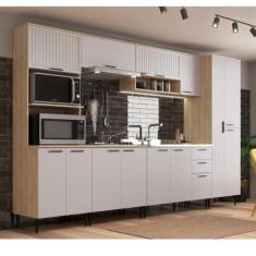 Imagem de Cozinha Modulada 6 Peças 14 Portas 2 Gavetas Amalia Aveiro Oak/cinza Urbano
