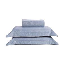 Imagem de Kit Cobre Leito Jaquard Jogo De Lençol Viúva 7Peças Cinza - Miguel Enx