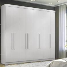 Imagem de Guarda-roupa 8 Portas 4 Gavetas Master New com Pés Branco
