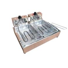 Imagem de Fritadeira Elétrica 6 Litros 2 Cubas De Alumínio - Magfryer Inox