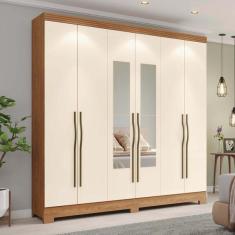 Imagem de Guarda-roupa 6 Portas 3 Gavetas Com Espelho Gael Espresso M v