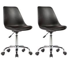 Imagem de Kit 2 Cadeiras Chicago Com Estrutura Polipropileno Fratini Preto