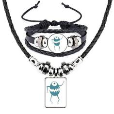 Imagem de Cyclops Criatura alienígena Art Déco, presente, moda, colar de couro, conjunto de joias