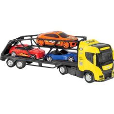 Imagem de Caminhão Top Truck Cegonha Com Carrinhos App Jogo - Bs Toys