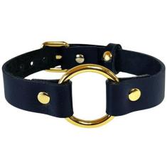 Imagem de Coleira Social Choker Argola Gargantilha O Ring Colar Couro Feminino H
