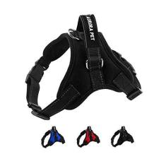 Imagem de Aurora Pet Peitoral para cães sem puxão, ajustável, para uso ao ar livre, colete refletivo de 3 m, com alça de controle fácil e dois acessórios de coleira para cães pequenos, médios e grandes