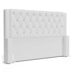 Imagem de Cabeceira Cama Box Casal Padrão Atena 160cm Capitonê com Frame Sintético Branco - Desk Design