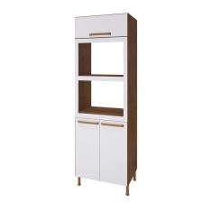 Imagem de Paneleiro 3 Portas 2 Nichos Para Forno Veneza Indekes Noce/Off White