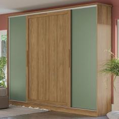 Imagem de Guarda-Roupa Casal 4 Portas 4 Gavetas Nogueira/Verde Oliva N565 - Kapp