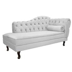 Imagem de Recamier Diana 185cm Lado Esquerdo Suede Branco - Doce Sonho Móveis