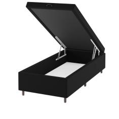 Imagem de Base Box Bau Solteiro Cairo (43x88x188cm) Preto - Casa Giulia