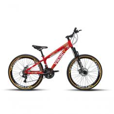 Imagem de Bicicleta Vikingx Tuff Aro 26 Vmaxx Freio A Disco Mec Cambios Shimanos 21v Vermelho