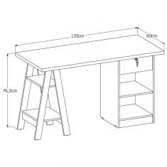 Imagem de Escrivaninha Cavalete Bali Off White/Canela