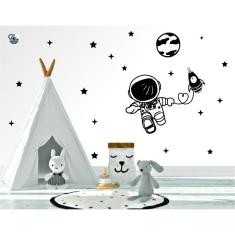 Imagem de Adesivo De Parede Infantil Astronauta Galaxia Foguete