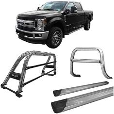 Imagem de Kit quebra mato+Estribo Plat+Sant Antonio F250 C Duplo CROMO