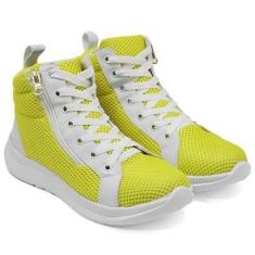 Imagem de Tênis Feminino Cano Alto Fitness Botinha Sapato Confortável-Unissex