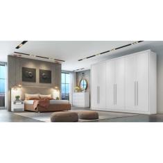 Imagem de Guarda Roupa Casal 100% mdf 6 Portas 8 Gavetas - Robust -Branco - Móveis Novo Horizonte