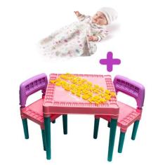 Imagem de Kit Mesinha Infantil Rosa C/ Boneca Rose Ring Sons De Bebê - Tritec E