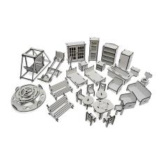 Imagem de Kit Casinha Bonecas Decor Mirian Sonhos 29 Moveis S+B Darama