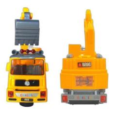 Imagem de Caminhão Escavador Realista - Som e Luz - Amarelo - 27 cm