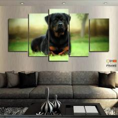 Imagem de Quadros Decorativos Cachorro Rottweile 63x130mtem Tecido