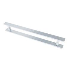 Imagem de puxador para porta barra chata reto 40 cm polido - Tidra