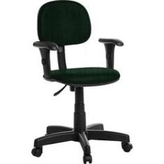 Imagem de Cadeira Escritório Secretaria Com Braço RCP Cor Verde