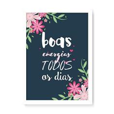 Imagem de Arte Maníacos Quadro Decorativo Boas Energias Flores - 23x16,25cm (Moldura caixa em laca )