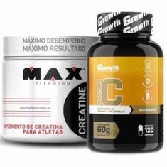 Imagem de Creatina 100g Max Titanium + Vitamina C 120 Caps Growth