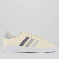 Imagem de Tênis Adidas Grand Court Base 2.0 Feminino Off White e Cinza-Feminino