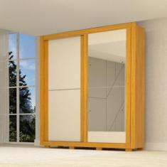 Imagem de Guarda Roupas Casal 2 Portas 3 Gavetas Com Espelho Flex Nicole Acp - A