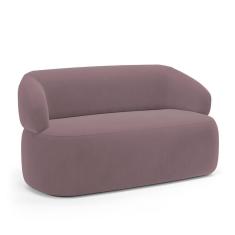 Imagem de Sofá Orgânico 03 Lugares Living Glee 170cm Veludo Rosê - Desk Design