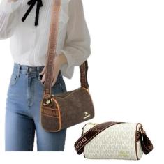 Imagem de Bolsa De Ombro  Feminina Transversal E Lateral  Marrom Branco - SOU MA