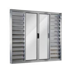 Imagem de Janela de Alumínio Veneziana 100x120cm 6 Folhas Central Ecosul Esquadr