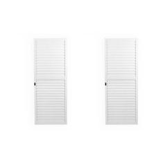 Imagem de Kit com 2 Portas de Alumínio de Correr Sobrepor 215x70cm Laminada Reversil Soft Plus Mgm Branco