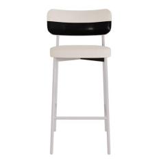 Imagem de Banqueta Alloa Fixa com 4 Pés 50 X 44,7 X 163,5cm com 1 Unidade Palha/Preto/Branco Epoxi