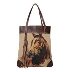 Imagem de COTT N CURLS Cavalo marrom - Carteiras femininas com alça transversal, sacola, bolsa para livros, sacolas grandes, travesseiros, Off-white