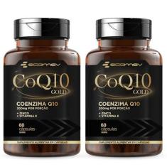 Imagem de 2Un CoQ10 Gold 200Mg De Coenzima Q10 Pura + Vitamina E + Zinco 60 Cáps - Ecomev