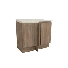 Imagem de Balcão de Cozinha Modulado Maxxi G748 Canto Reto 1 Porta c/Tampo 80cm Nogal/Orion - Kappesberg